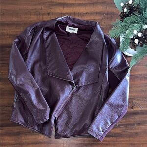 BB DAKOTA Women's Deep Purple Leather Jacket